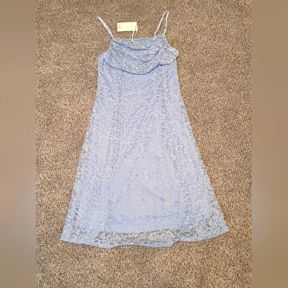 Grace Karin Cowl Neck Lace Midi Dress